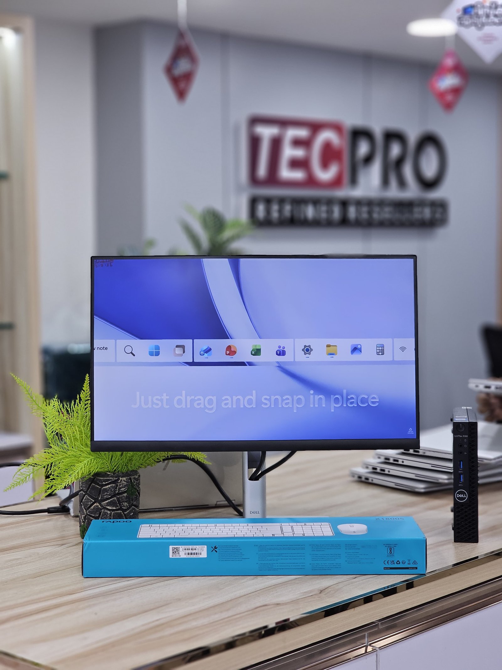 DELL OPTIPLEX 7060 + DELL P2222H IPS MONITOR + RAPOO WIRELESS COMBO