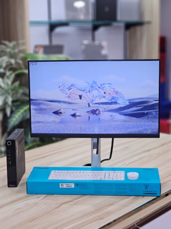 Lenovo ThinkCentre M73 i3 4th Gen 8GB 256GB SSD + Dell P2222H 21.5-inch FHD IPS Monitor + Rapoo Wireless Keyboard Mouse New